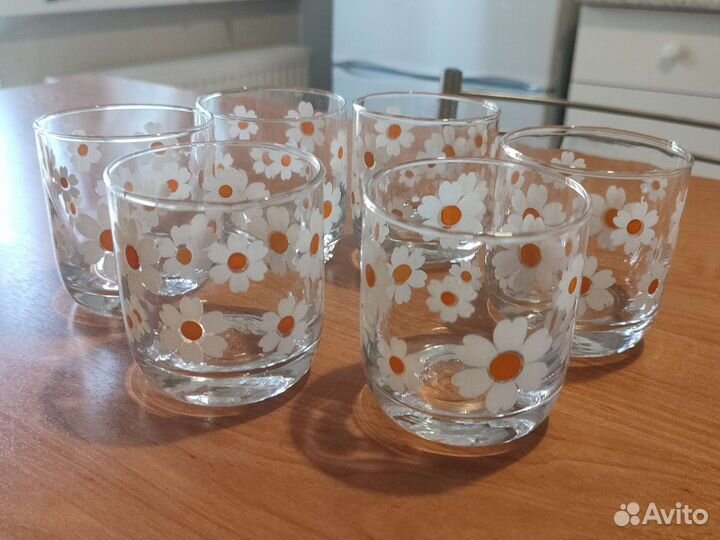 Набор стаканов ромашки 6 штук