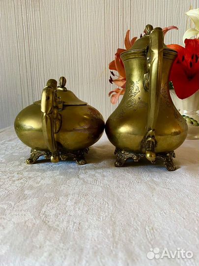 Антикварная латунная посуда, Англия