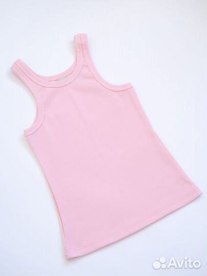 Майка в рубчик плотный хлопок розовая DanelsonClub