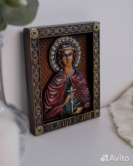 Икона Святой Мученицы Иулии (Юлии) 15х12 см