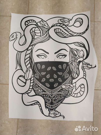 Наклейка медуза гаргона