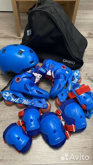 Роликовые коньки детские с защитой размер 30-32