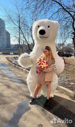 Большой Белый мишка на праздник мишка теди