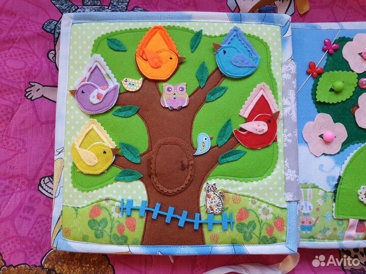 Развивающая книга из фетра для детей 3-6 лет