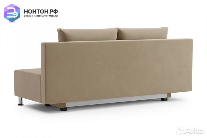 Диван еврокнижка Канна велюр бежевый