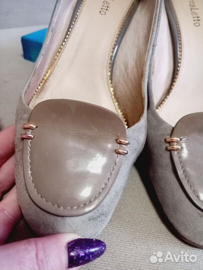 Туфли женские 37 размер бежевые натуральная замша