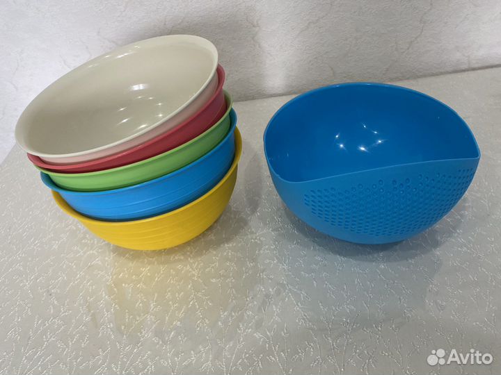 Набор мисок 6 штук. Новый. Дуршлаг