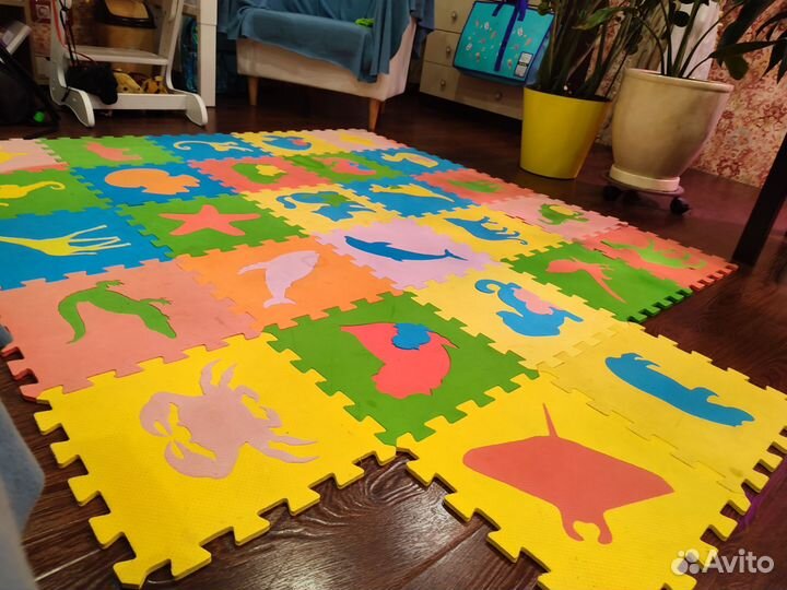 Детский развивающий коврик пазл (мягкий пол)