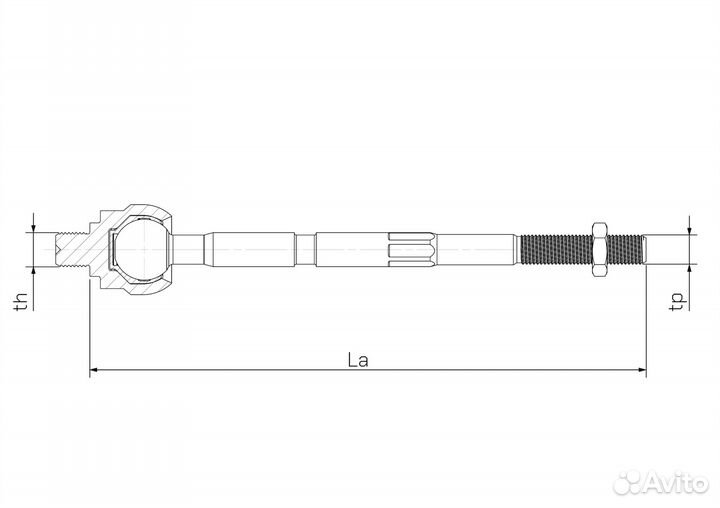 Тяга рулевая VW Polo(61) /Vento(60) -Skoda Rapid