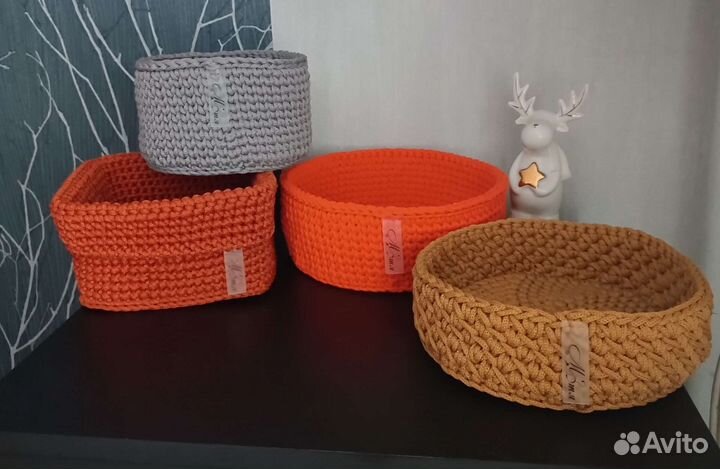 Вязанные корзины