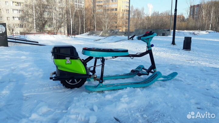 Снегоход электроснегокат с мотором детский Удалец