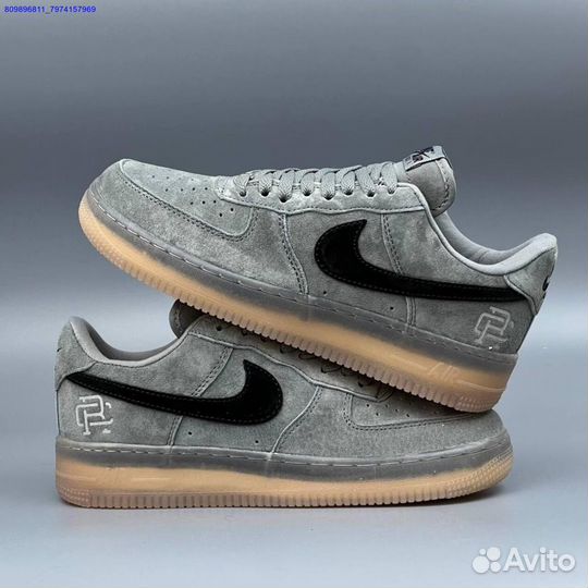 Nike Air Force 1 Grey Замша (Арт.48322)