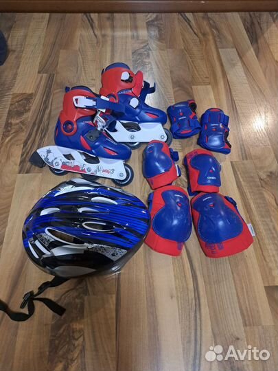 Роликовые коньки детские с защитой