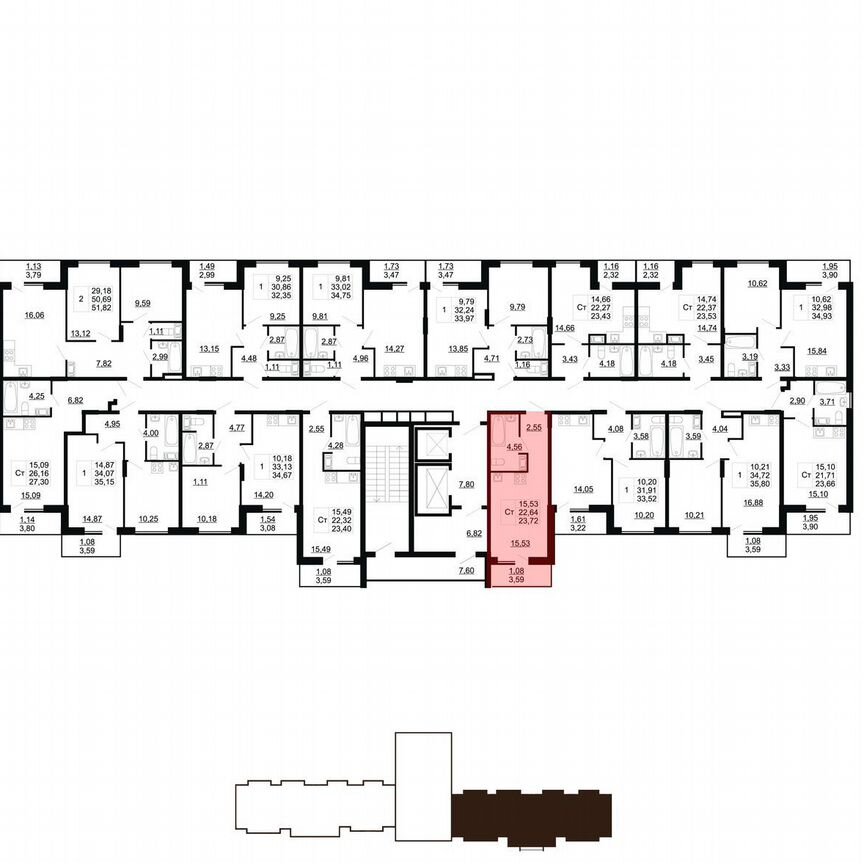 Квартира-студия, 23,7 м², 9/11 эт.