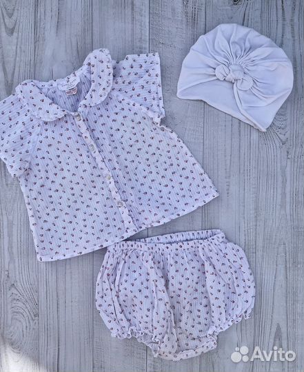 Летний комплект для девочки zara 74