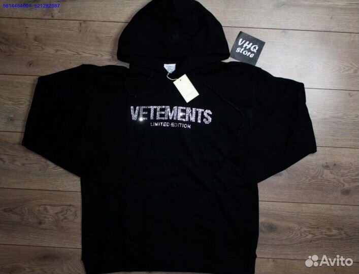 Худи vetements oversize со стразами (Арт.61886)