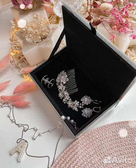 Шкатулка для украшений стеклянная новая