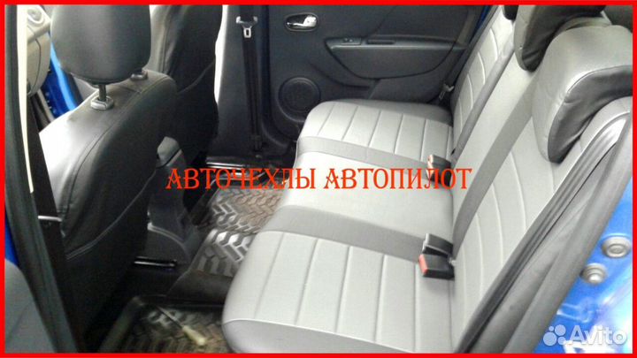 Чехлы Автопилот Renault Logan 2 из экокожи чёр-сер