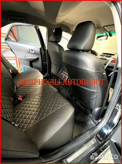 Чехлы Автопилот Toyota Camry v50 из экокожи чёрные