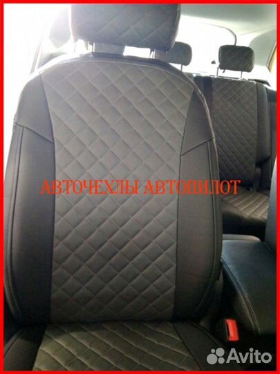 Чехлы Автопилот Hyundai ix35 из экокожи чёрно-серы