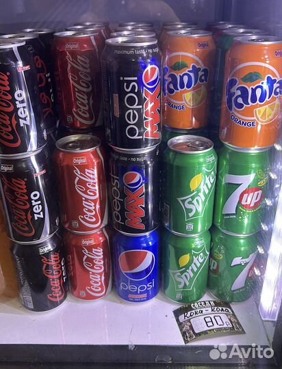 Кока-кола, Фанта, Спрайт, Пепси, Миринда, 7ап