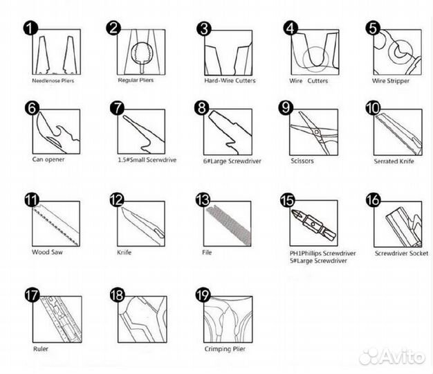 Мультитул Daicamping DL12 с набором бит