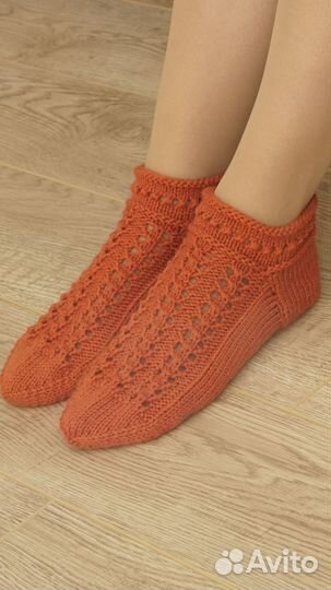 Носки шерстяные вязаные женские ручной работы