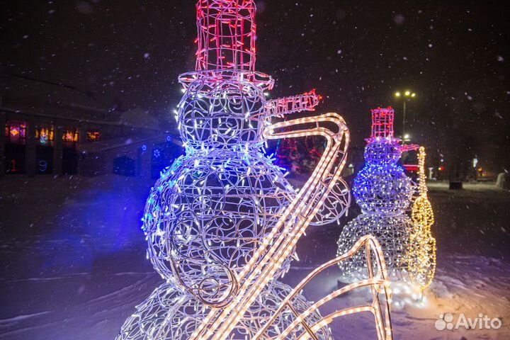 Светодиодные фигуры снеговик