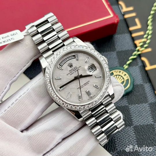 Rolex Day Date Meteorite dial Moissanite Bezel