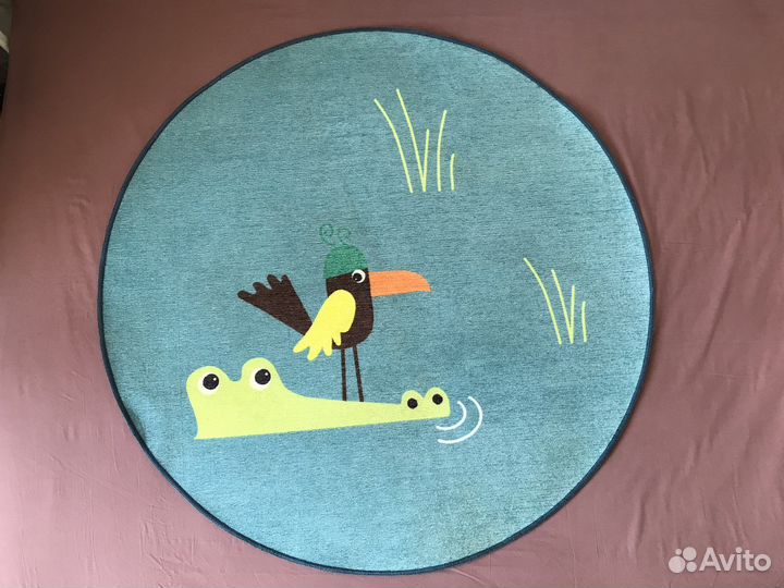 Ковер детский IKEA круглый прорезиненный 100см