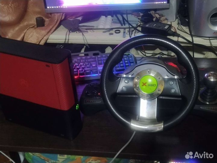 Xbox360 прошитая,500gb, 2дж, руль со скоростью пер