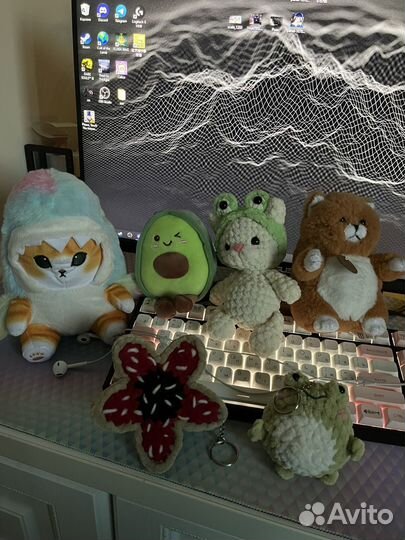 Мягкие игрушки, кот, авокадо, демогоргон