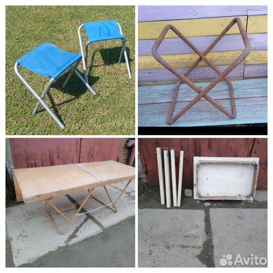 Стул складной(железн.заготовка) +столы складные