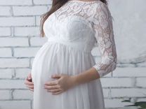 Кружевное свадебное платье для беременных 42