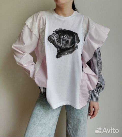 Рубашка кофта пэчворк