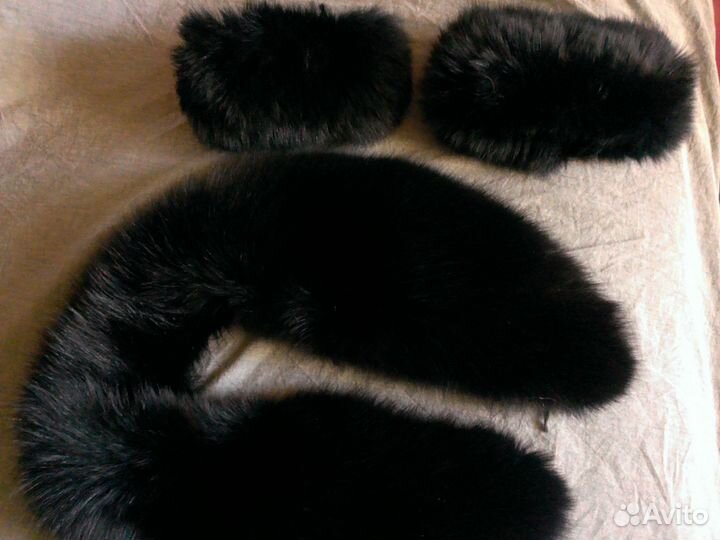 Чернобурка воротник и манжеты