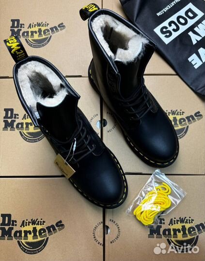 Dr. Martens 1460 Black с мехом