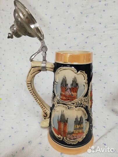 Изумительная коллекционная пивная кружка с крышкой