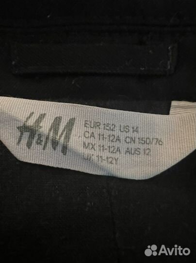 Пиджак школьный для мальчика р. 140 черный хлопок