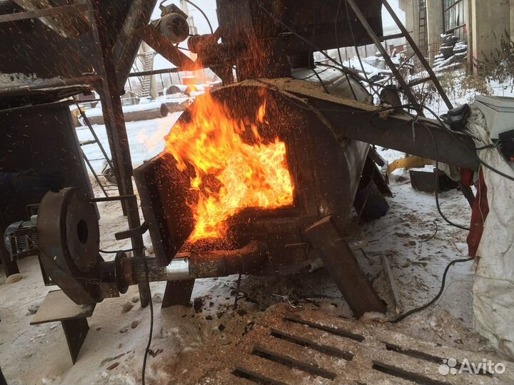 Котел теплогенератор на сырых опилках