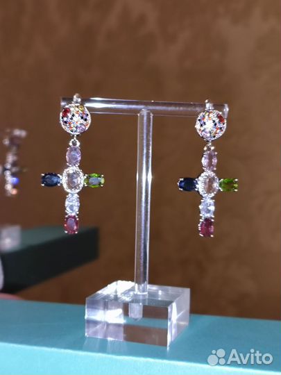 Серьги с крестом (моносерьга)