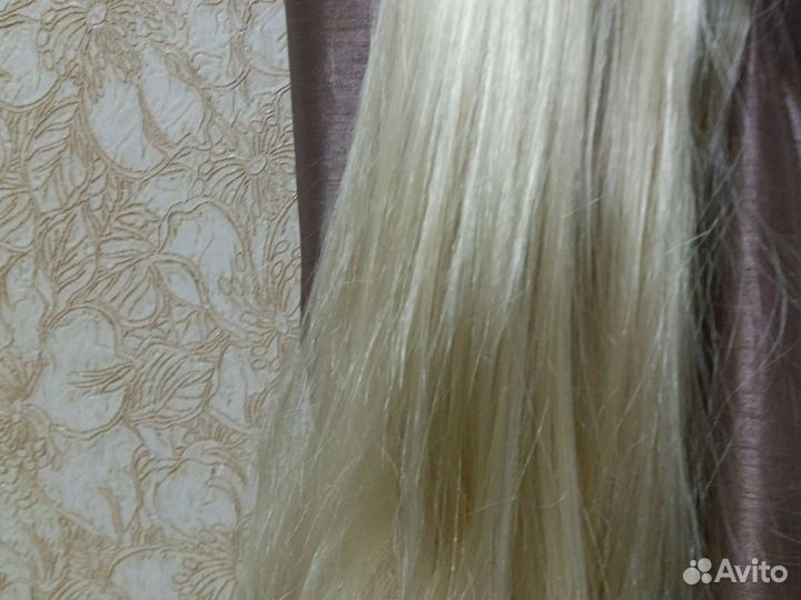 Хвост шиньон на крабе длинный блонд