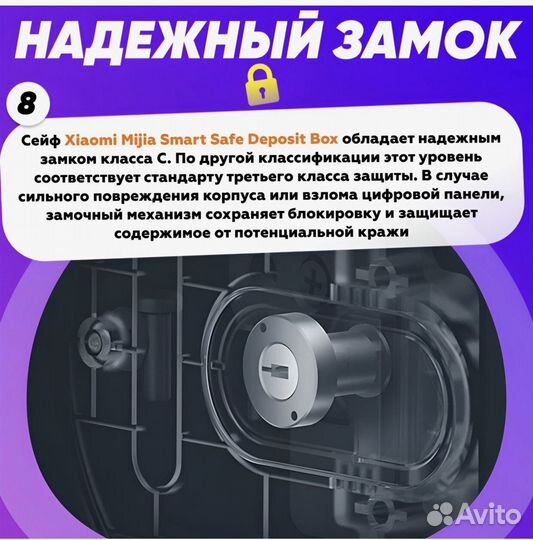 Умный электронный сейф Xiaomi Mi SMART Safe Box