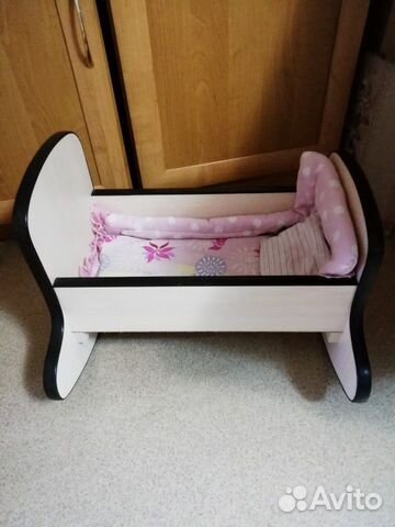 Кровать качалка для кукол деревянная