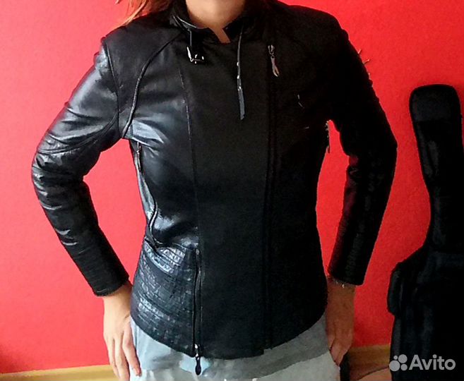 Куртка кожаная натуральная черная