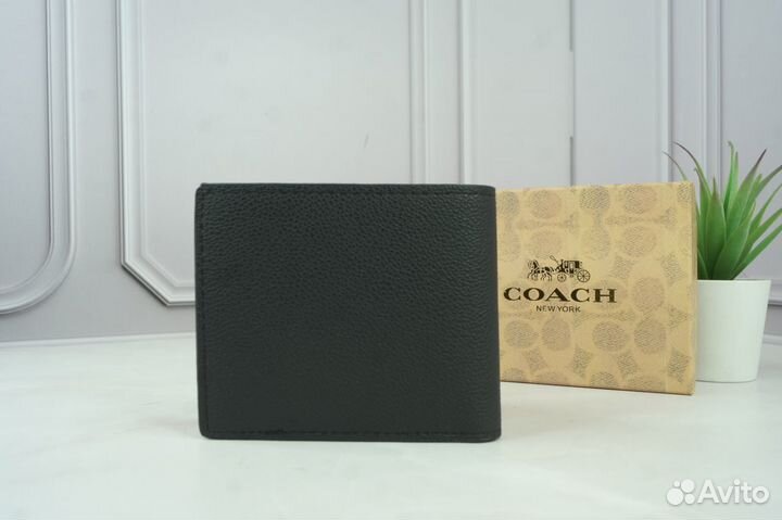 Кошелек Coach мини мужской черный