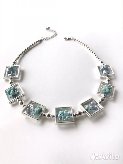 Колье из ларимара (под заказ)