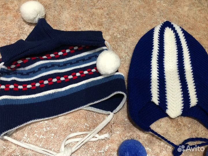 Шапки осень-весна на мальчика 3/6 мес