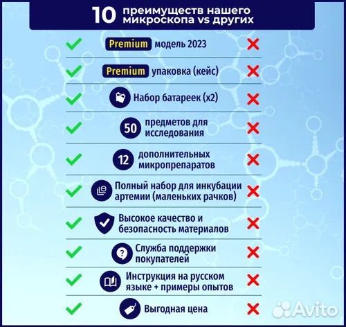 Микроскоп школьный набор для опытов