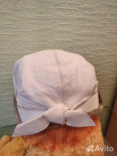Шапка зимняя, кожа